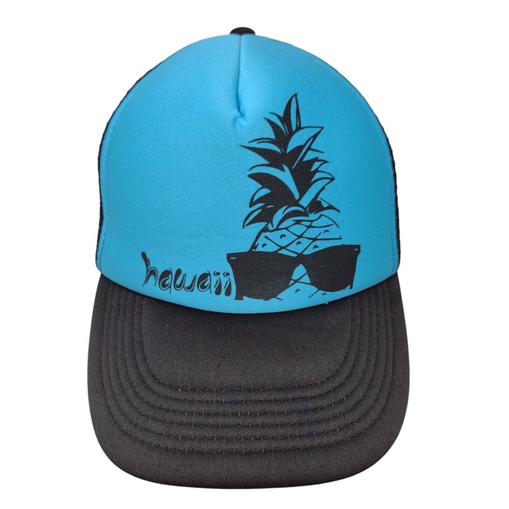 Hawaii Cool Pineapple Snapback Trucker Hat Multicolor OSFA Mesh Back
